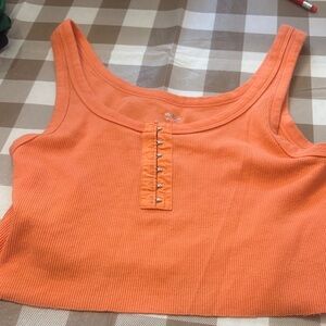 🟢10/$10 - Aerie Vibrant Orange Ribbed Crop Top